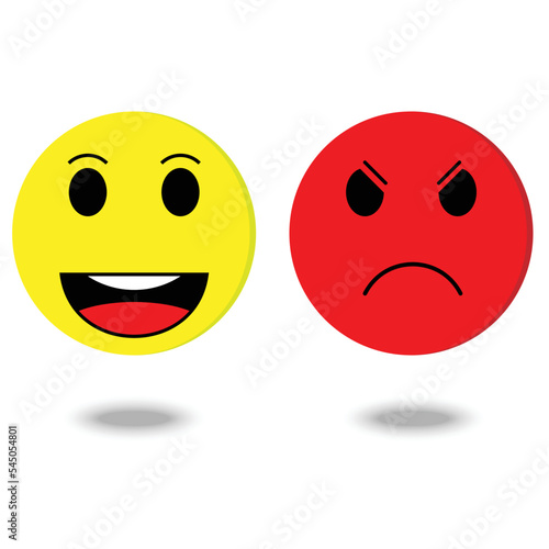 Emotion face happy with angry vector isolated