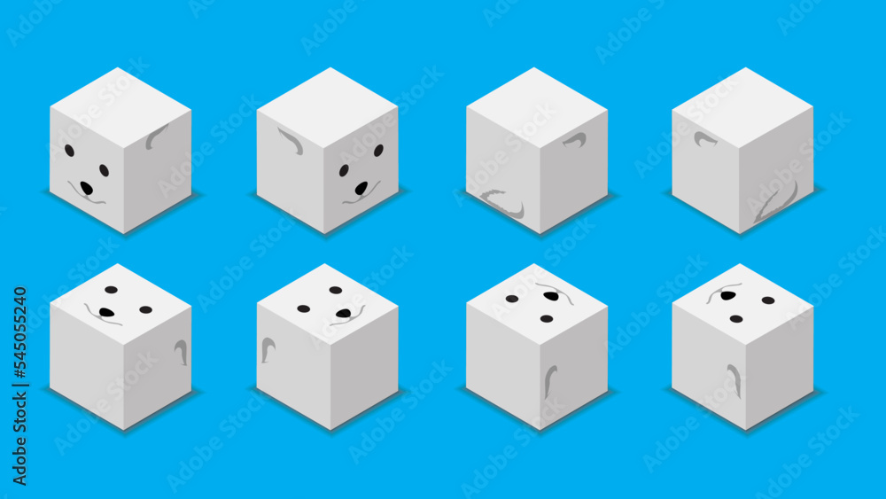 Animal Dice 3D Characters Animal Arctic Fox Cartoon Vector Animal Dice 3D Characters Animal Arctic Fox Cartoon Vector