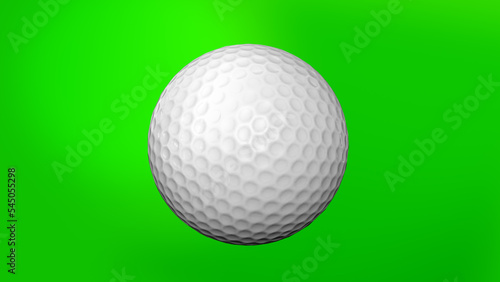 Golf Ball on Green Screen seamless. Looped Golf Ball 3D Animation of Spinning Bal 3D rendering