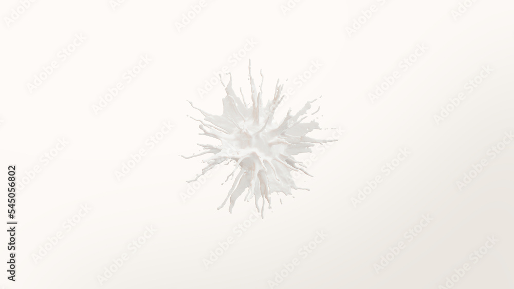 Obraz premium Animation of the gold golden splashing explosion Isolated on white background. 3d rendering