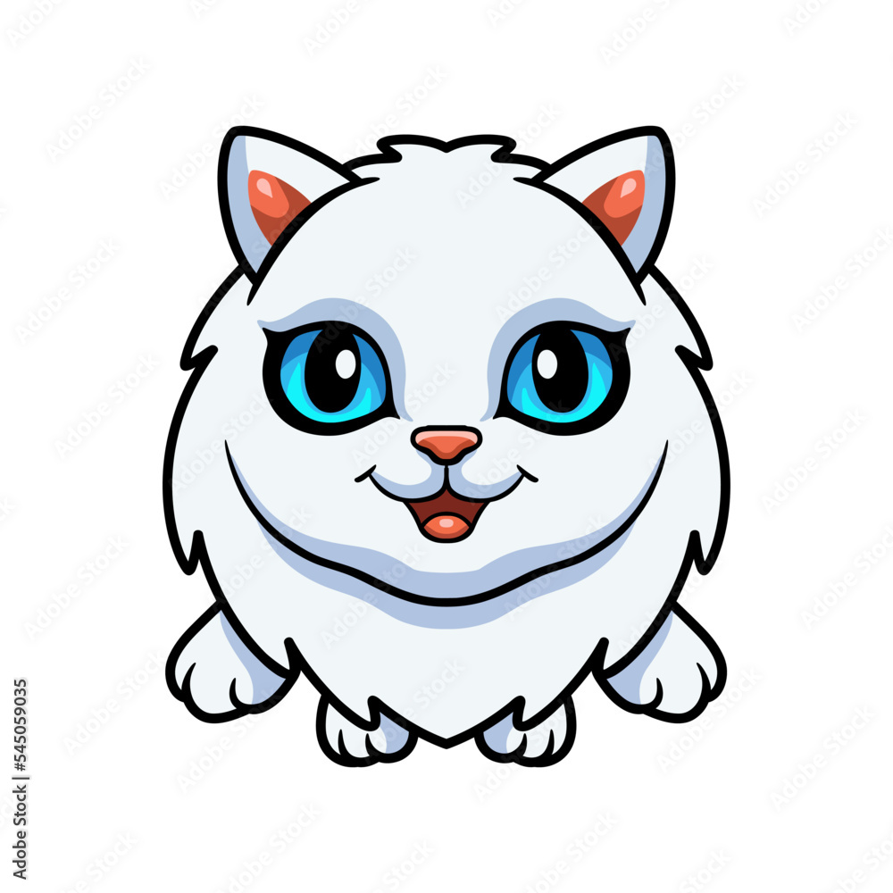 Cute persian cat cartoon posing Cute persian cat cartoon posing