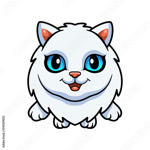 Cute persian cat cartoon posing