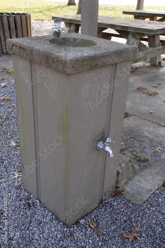 Concrete DrinkingFountain in Park 