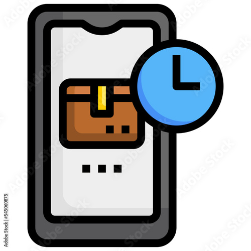 delivery tracking app line icon,linear,outline,graphic,illustration