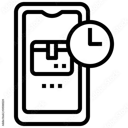 delivery tracking app line icon,linear,outline,graphic,illustration