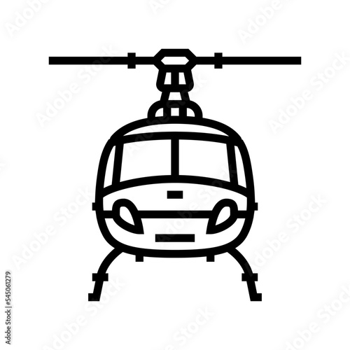helicopter transport vehicle line icon vector. helicopter transport vehicle sign. isolated contour symbol black illustration