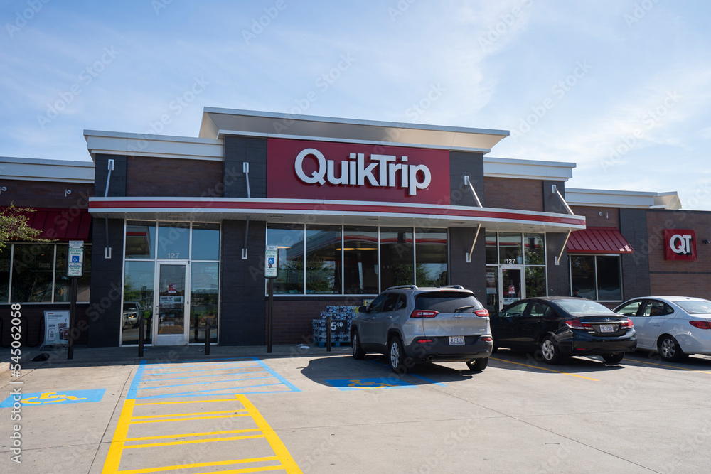 Charlotte, NC, USA June 19, 2022 Front view of a QuikTrip (QT