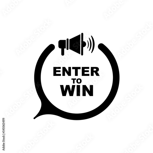 enter to win sign on white background	