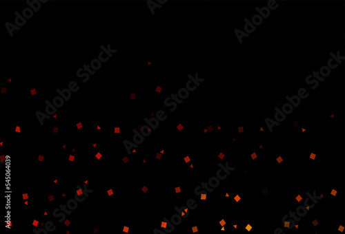 Dark Orange vector background with triangles, circles, cubes.