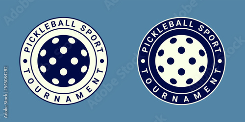 Pickleball round logo design. Vector illustration.