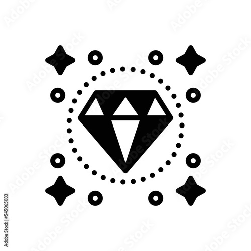 Black solid icon for diamonds