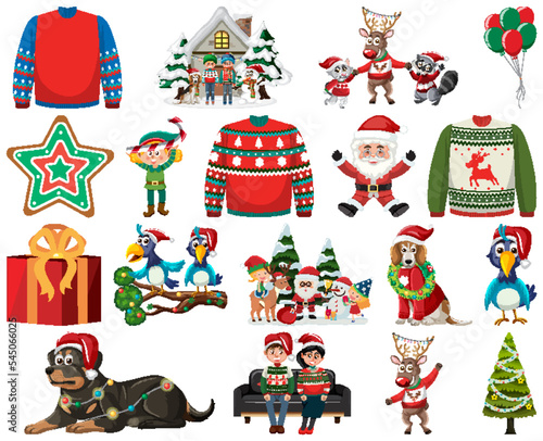 Christmas characters and elements set