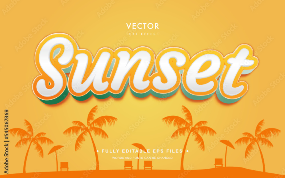 Vector Editable Text Effect in Sunset Style Vector Editable Text Effect in Sunset Style