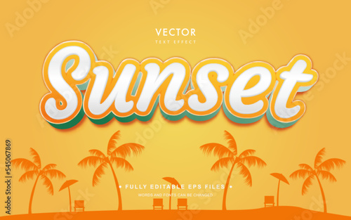 Vector Editable Text Effect in Sunset Style