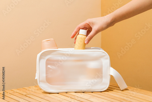 Bath accessories, toilet bag for different self care items