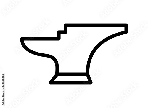 Blacksmith flat line icon. Metal work sign. Outline sign for mobile concept and web design, store.