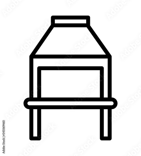 Blacksmith flat line icon. Metal work sign. Outline sign for mobile concept and web design, store.