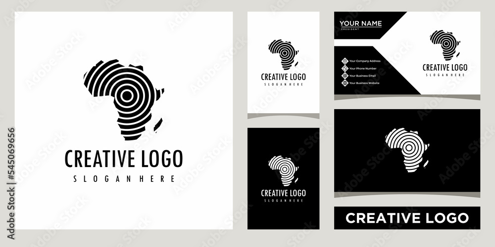 African Tech logo design template with business card design African Tech logo design template with business card design