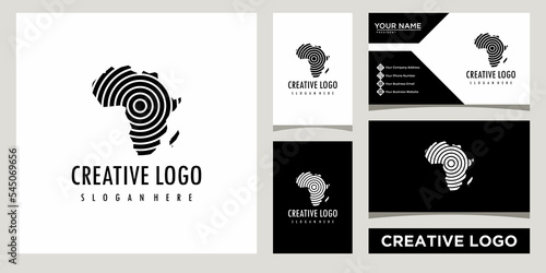 African Tech logo design template with business card design