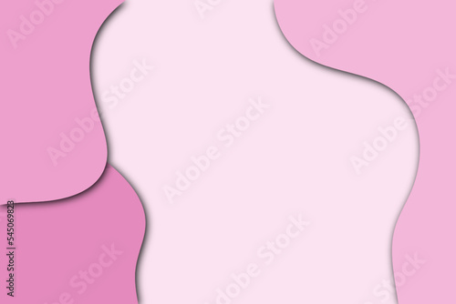Abstract background in paper cut style. 3d violet and pink colors waves with smooth shadow. Vector illustration with layered curved line shape. Rectangular composition of liquid layers in papercut