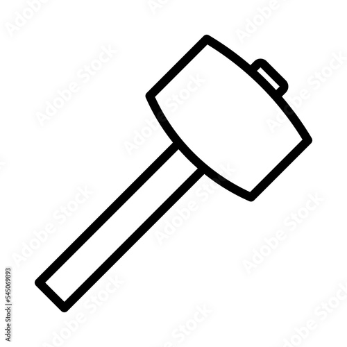 Blacksmith flat line icon. Metal work sign. Outline sign for mobile concept and web design, store.