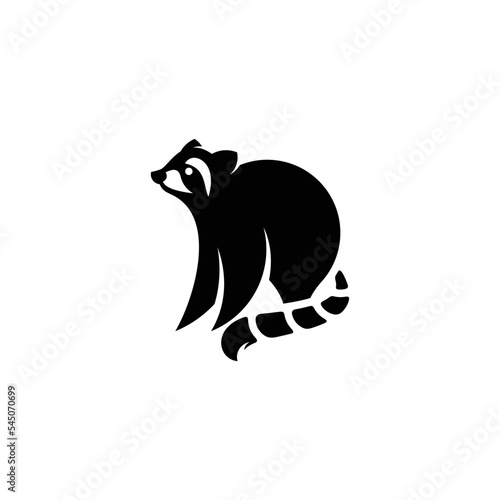 Raccoon cute logo icon design vector illustration.