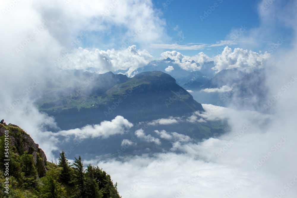 Cloud-covered Mountains in Switzerland
