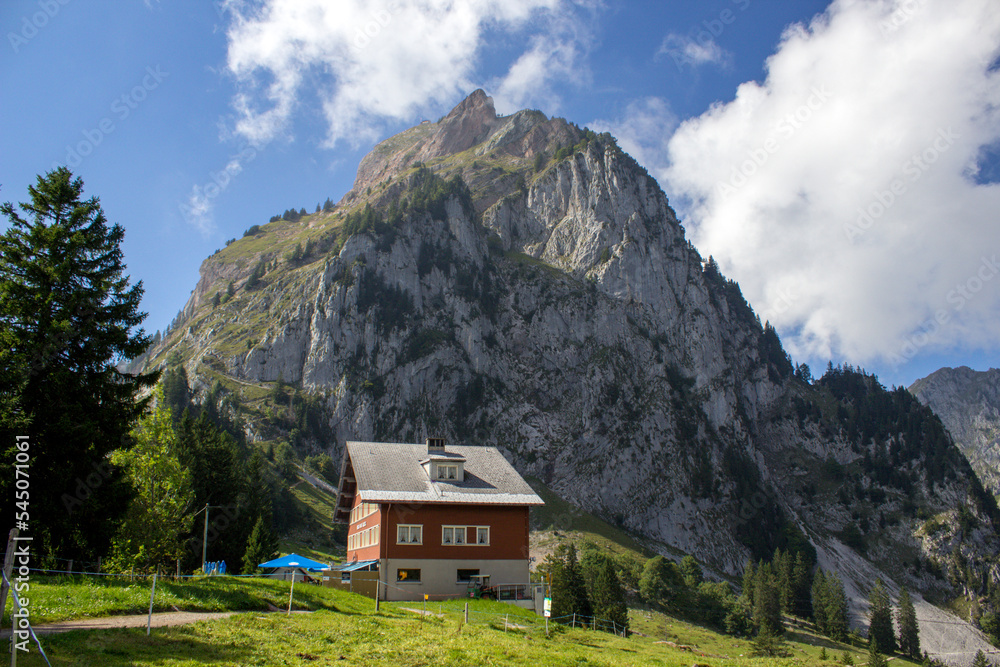 Restaurant Holzegg with a View to the Great Mythen Restaurant Holzegg with a View to the Great Mythen