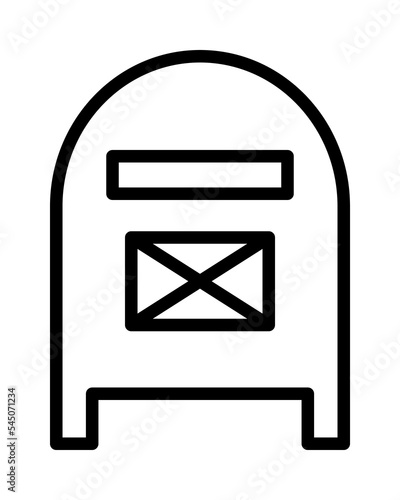 Post office flat line icon. Post service. Outline sign for mobile concept and web design, store.
