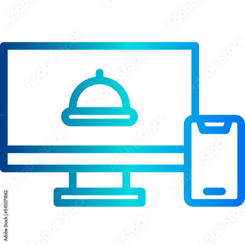 Online order gradient line icon