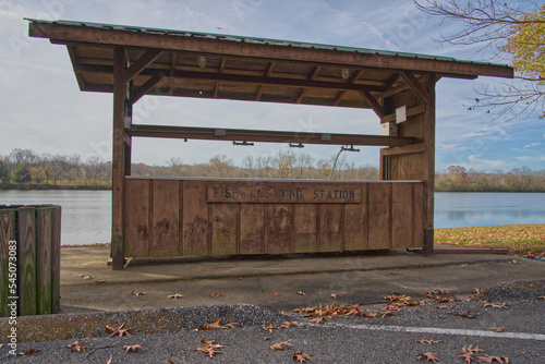 Fish Cleaning Station next to river 