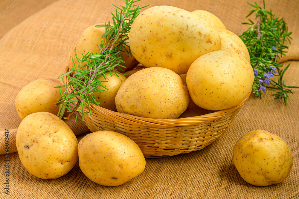 potatoes in a basket potatoes in a basket