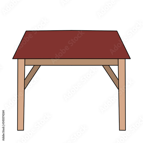 Wooden table color illustration