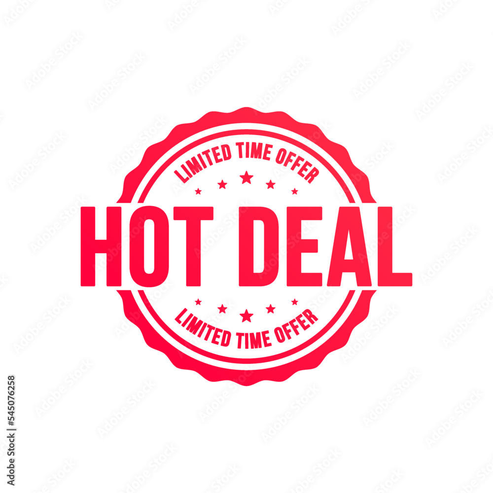 Hot Deal Limited Time Offer Shopping Vector Label Hot Deal Limited Time Offer Shopping Vector Label