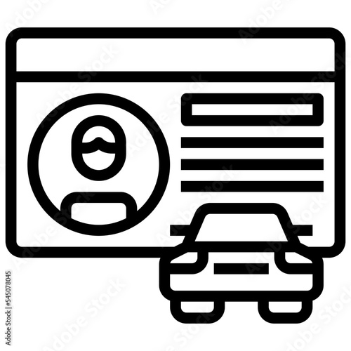 riving license line icon,linear,outline,graphic,illustration photo