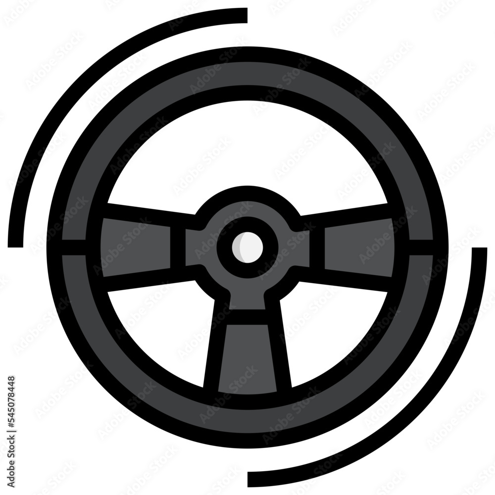 Obraz premium steering wheel line icon,linear,outline,graphic,illustration