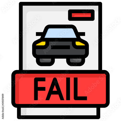 Fail line icon,linear,outline,graphic,illustration