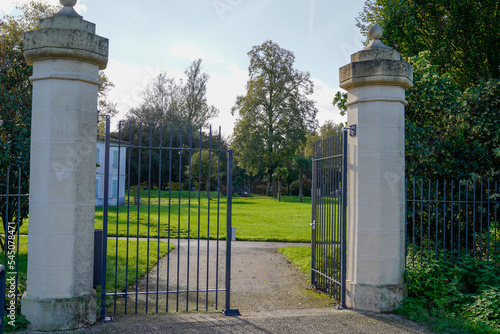 metallic retro classic portal home gray park iron classical grey steel vintage metal silver house gate castle