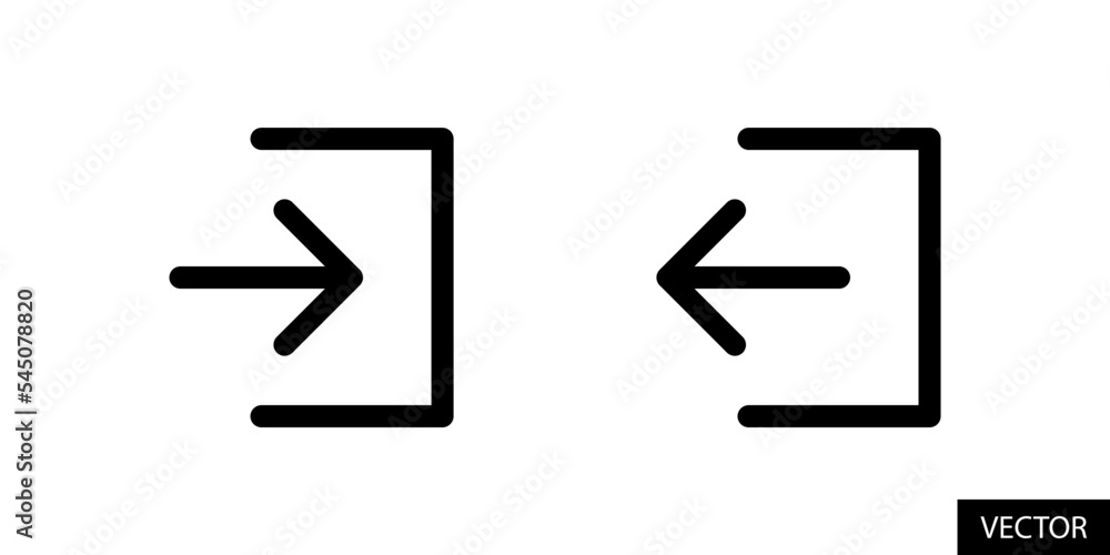 Log in, Enter or Sign in and Log out, Exit or Sign out vector icons in ...