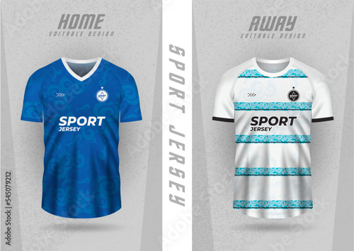 Background mockup for sports jerseys, team jerseys, club jerseys, blue stripes and white and blue freebies.