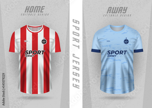 Background mockup for sports jerseys, team jerseys, club jerseys, white, red and blue stripes.