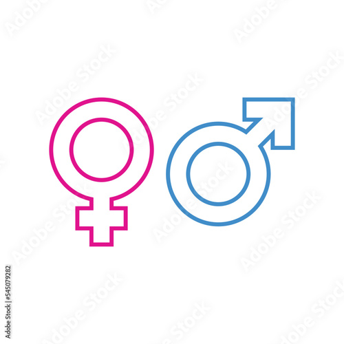 Gender Icon pink and blue symbol, Male and female symbol for your web site design, logo, app, UI.