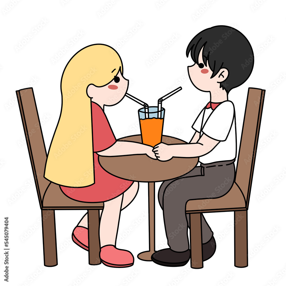 Dinner with boyfriend color illustration. Dinner with boyfriend color illustration.