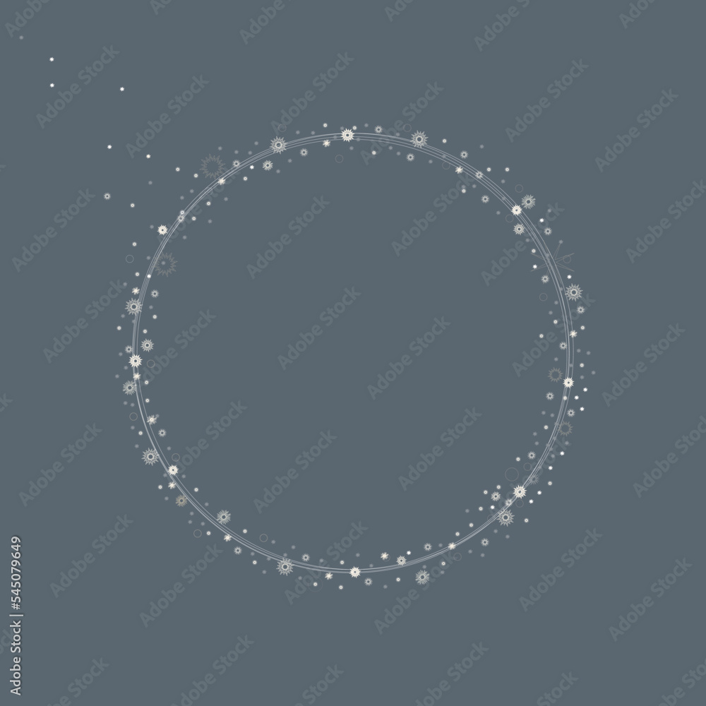 Mystical decorative wreath of chaotic stars. Shiny holiday rings. Mystical decorative wreath of chaotic stars. Shiny holiday rings.