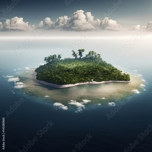 A beautiful tropical island with some fantasy elements. Perfect for games, advertising, cards, tourism, travel.  © ECrafts