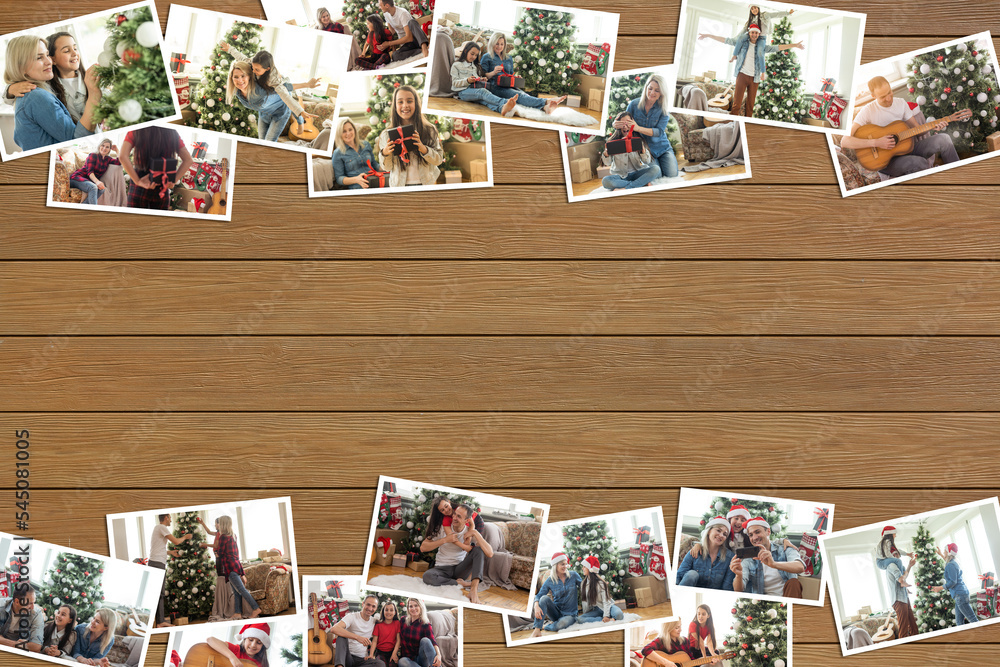 collage of Christmas pictures. Seasons. Holidays.