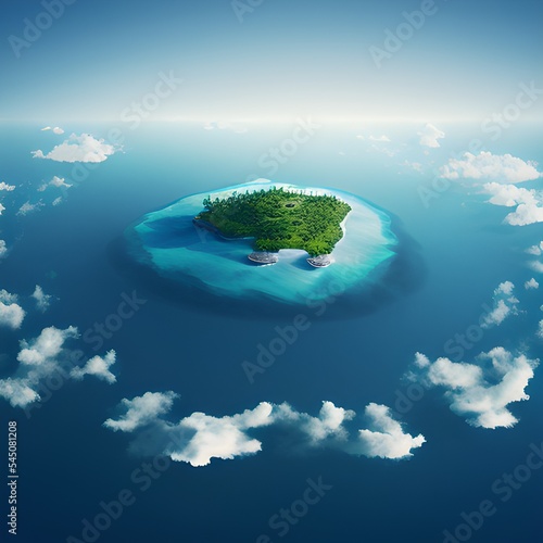 A beautiful tropical island with some fantasy elements. Perfect for games  advertising  cards  tourism  travel. 