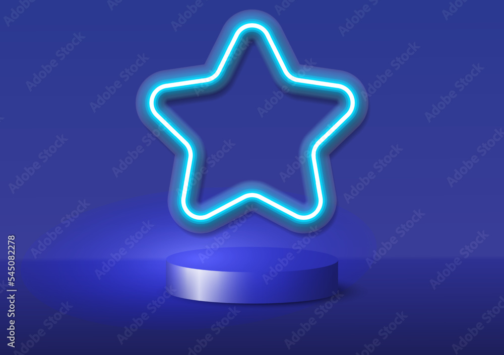 white neon.Blue gives a feeling of calm, taciturn, seriousness, concentration, intelligence. technology and advancement star white neon.Blue gives a feeling of calm, taciturn, seriousness, concentration, intelligence. technology and advancement star