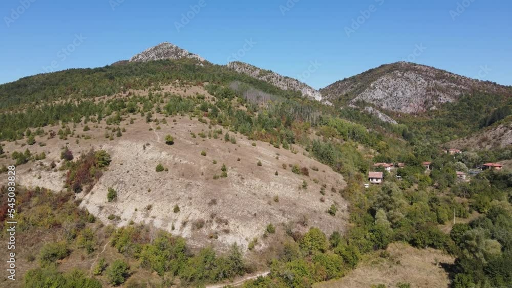 Amazing Autumn Landscape of Dragovski kamak Peak at Greben Mountain, known as Tran Matterhorn, Pernik Region, Bulgaria Amazing Autumn Landscape of Dragovski kamak Peak at Greben Mountain, known as Tran Matterhorn, Pernik Region, Bulgaria