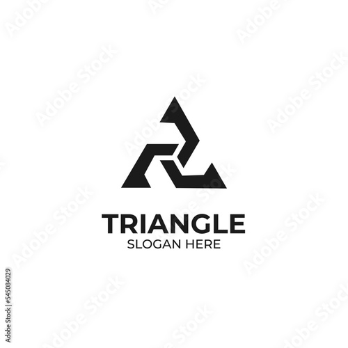 modern triangle geometry logo design